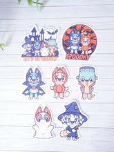 Load image into Gallery viewer, Blue Dog Halloween Sticker Pack