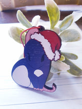 Load image into Gallery viewer, Dark Blue Rat - Wood 2.5" Ornament Charm