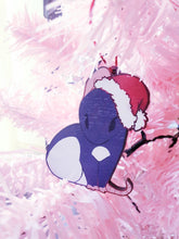 Load image into Gallery viewer, Dark Blue Rat - Wood 2.5" Ornament Charm
