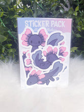 Load image into Gallery viewer, Axolotl Black Sticker Pack