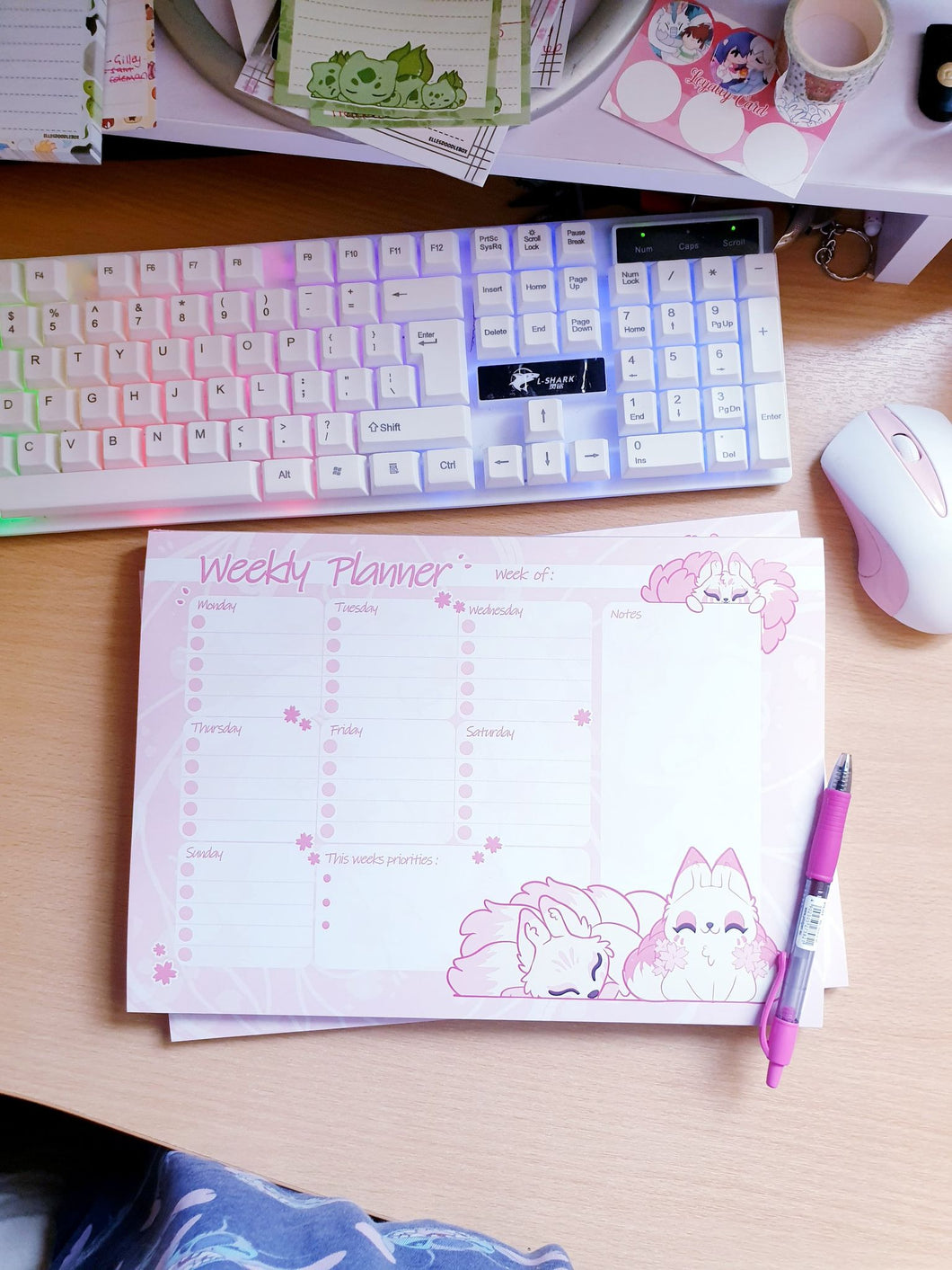 Kitsune A4 Weekly Planner NotePad