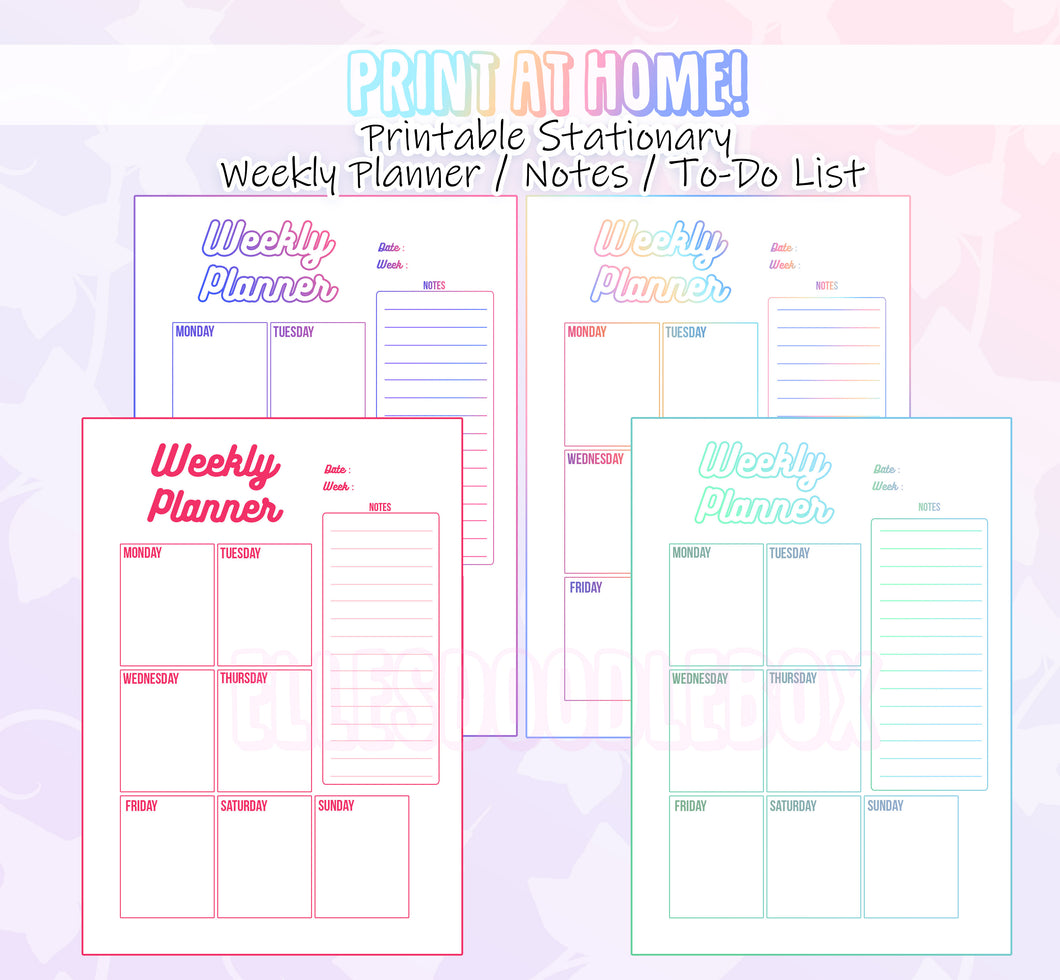Plain / Simple Digital Weekly Planner