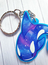 Load image into Gallery viewer, Galaxy Orca 2in Blue Acrylic Charm