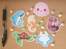Load image into Gallery viewer, Chibi Sea Creatures Sticker Set