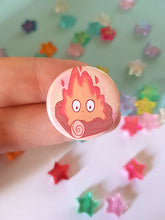 Load image into Gallery viewer, Calcifer Pin Badge Button

