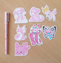 Load image into Gallery viewer, Pink P o k e Stickers 2