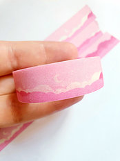 Pink Clouds Glitter Washi Tape