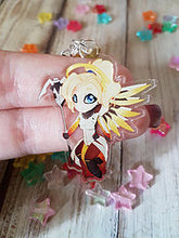 Load image into Gallery viewer, Mercy Overwatch Clear 2 in Acrylic Charm