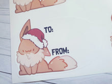 Load image into Gallery viewer, Eevee / Christmas Present Labels / Gift Label
