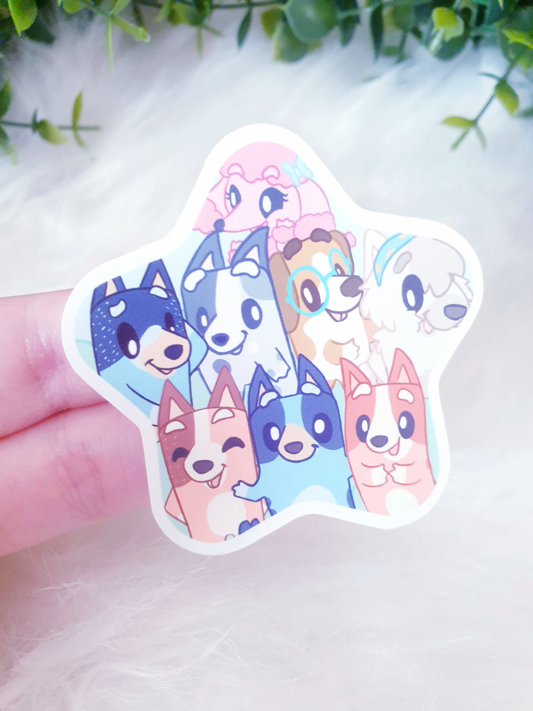 Blue Dog Star Sticker