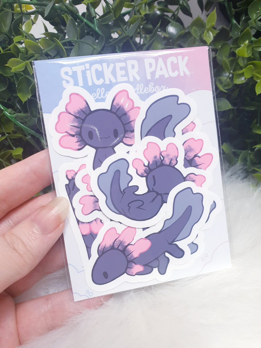 Axolotl Black Sticker Pack