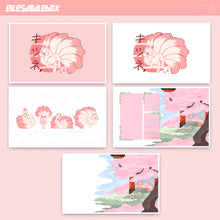 Load image into Gallery viewer, Pink Kitsune Themed Desktop Background Wallpaper Set  - Print At Home
