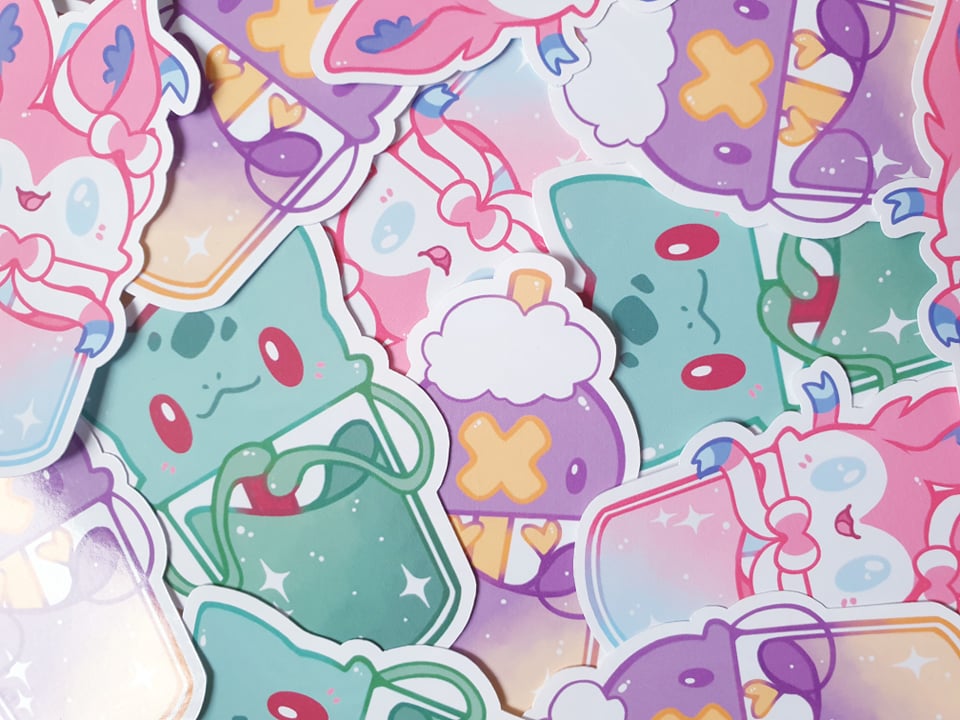 P o k e Bubble Tea Stickers