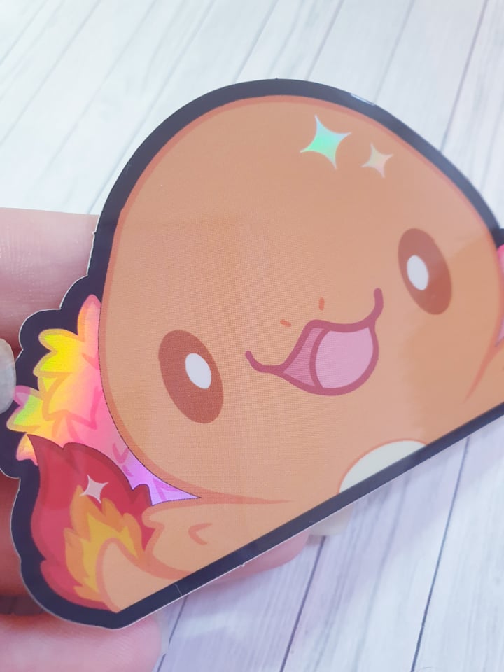 Charmander Peeker Hologrpahic Vinyl Sticker