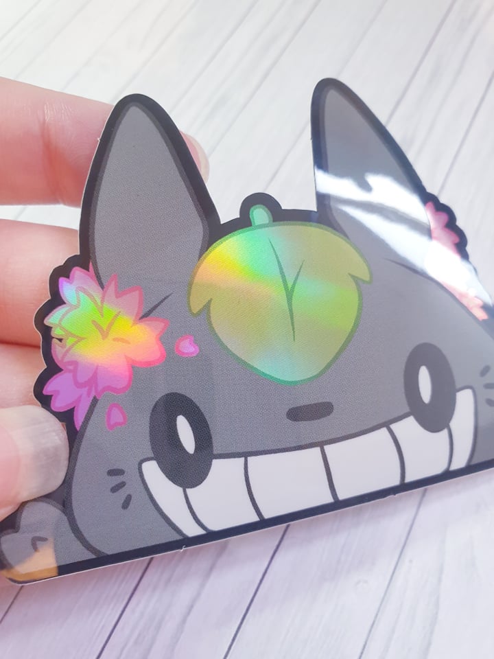 Totoro Peeker Hologrpahic Vinyl Sticker