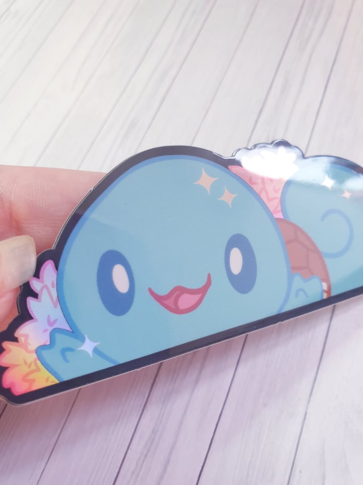 Squirtle Peeker Hologrpahic Vinyl Sticker
