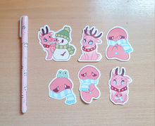 Load image into Gallery viewer, Reindeer &amp; Gingerbread Man Stickers

