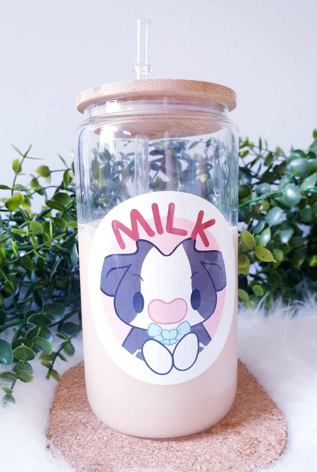 Cow Milk Can Glass