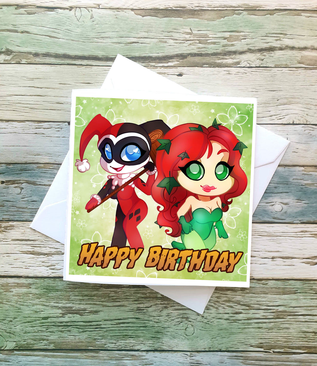 Harley Quinn, Poison Ivy Birthday Card