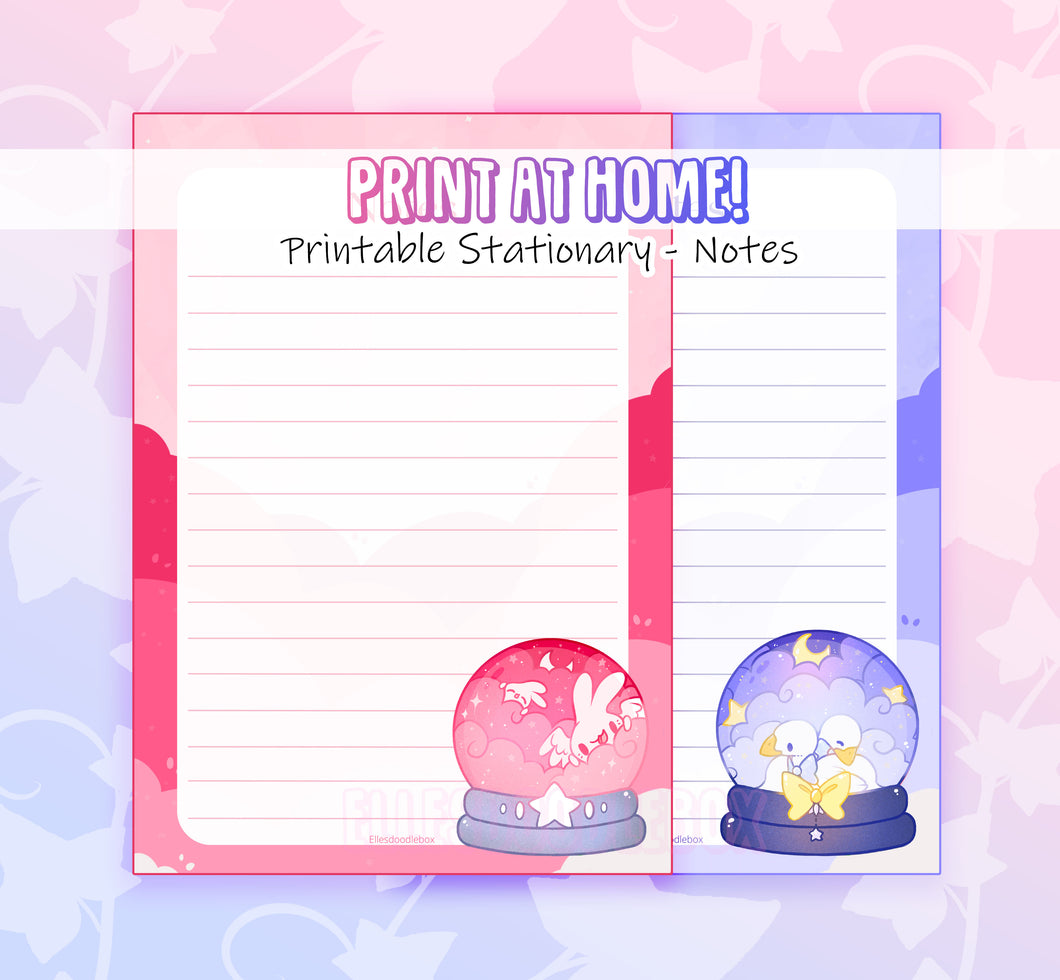 Bunny Clouds / Geese Digital Stationary Set