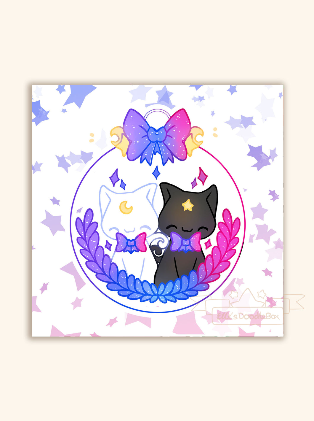 Bauble Cats Square Print