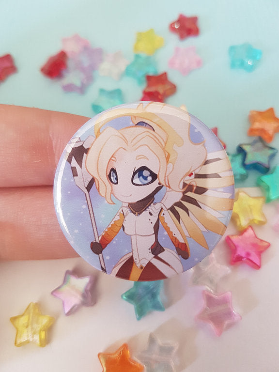 Mercy Pin Badge Button