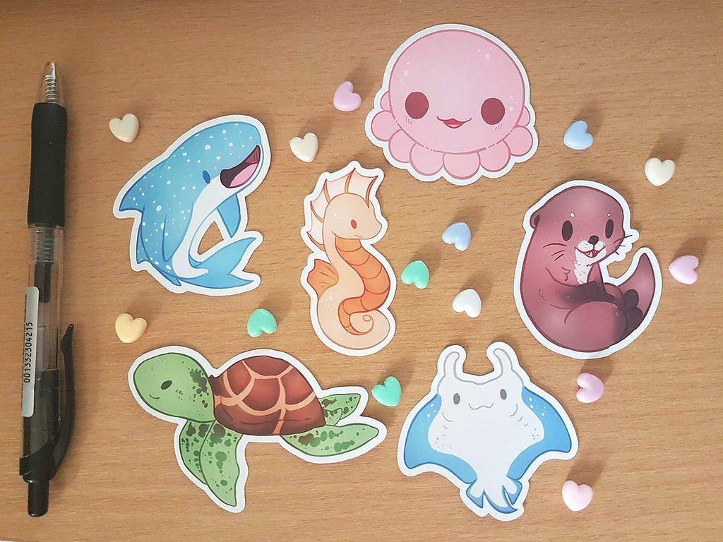 Chibi Sea Creatures Sticker Set