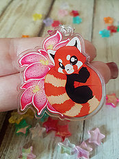 Red Panda Clear 2in Acrylic Charm