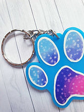 Load image into Gallery viewer, Galaxy Paw 2in Blue Acrylic Charm
