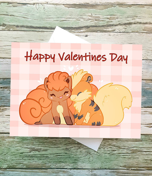 Vulpix and Growlithe Greeting Card