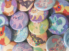 Load image into Gallery viewer, Glitter Eeveelution Button Badges
