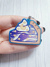 Galaxy Pie 2in Blue Acrylic Charm