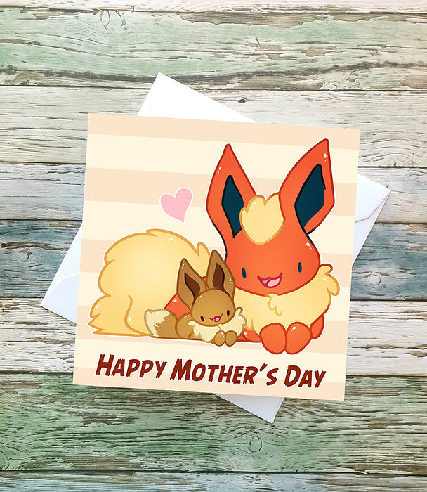Flareon & Eevee Mothers Card