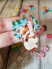 Koi Fish Clear 2in Acrylic Charm