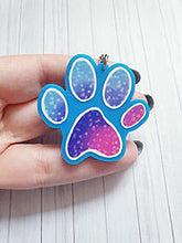 Load image into Gallery viewer, Galaxy Paw 2in Blue Acrylic Charm

